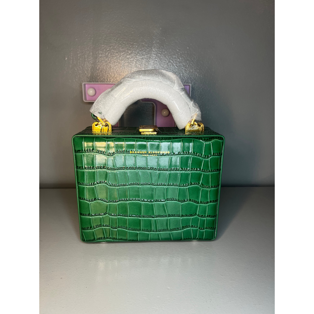 Brandon Blackwood Standard Kendrick Trunk in Forest Green Croc Embossed Leather